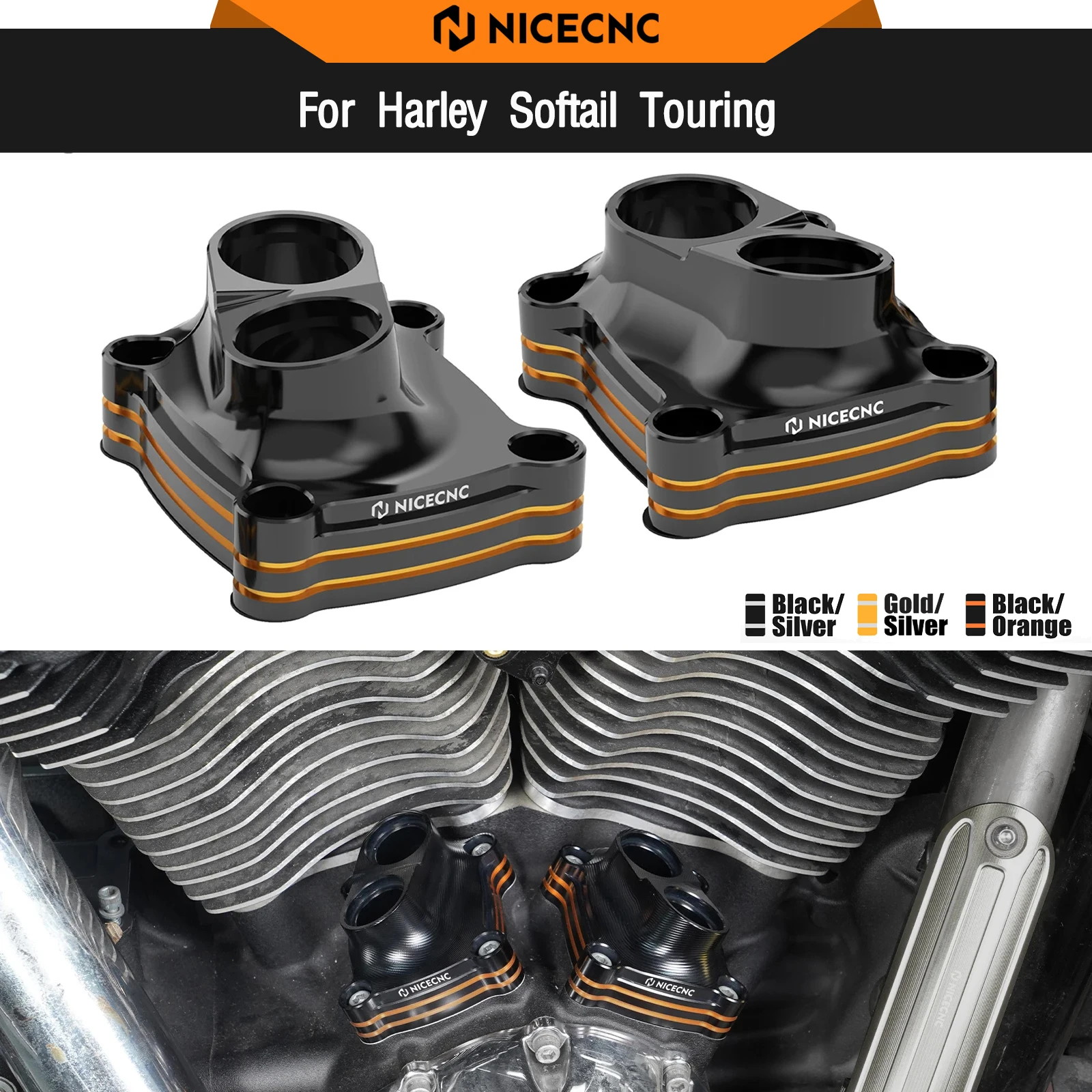 

For Harley Street Glide FLHX 2017-2024 Tappet Covers Road King FLHR Road Glide FLTR Fat Boy FLFBS 114 Low Rider ST Street Bob