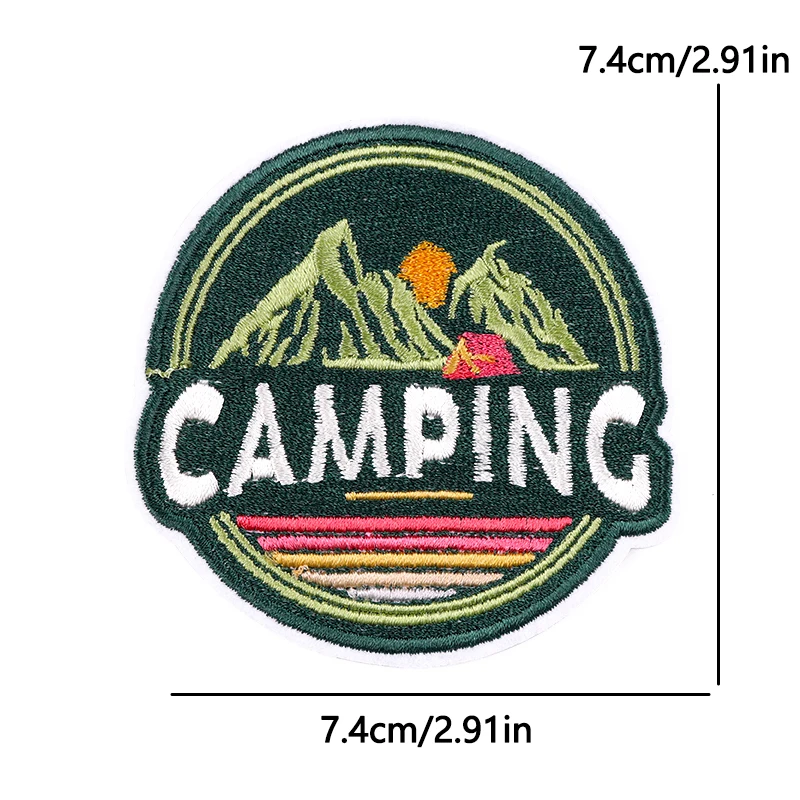 Parche bordado termoadhesivo montaña rosa natural para mochila - imagen 5