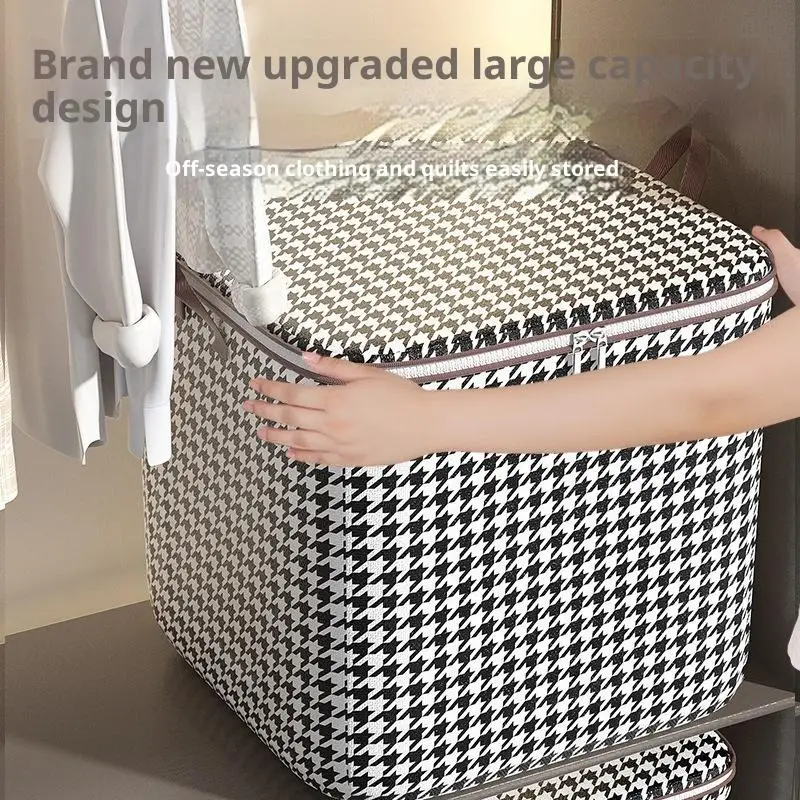 220L Big Size Clothes Storage Box With Cover Large Laundry Basket Organizer Bag For Baby Foldable