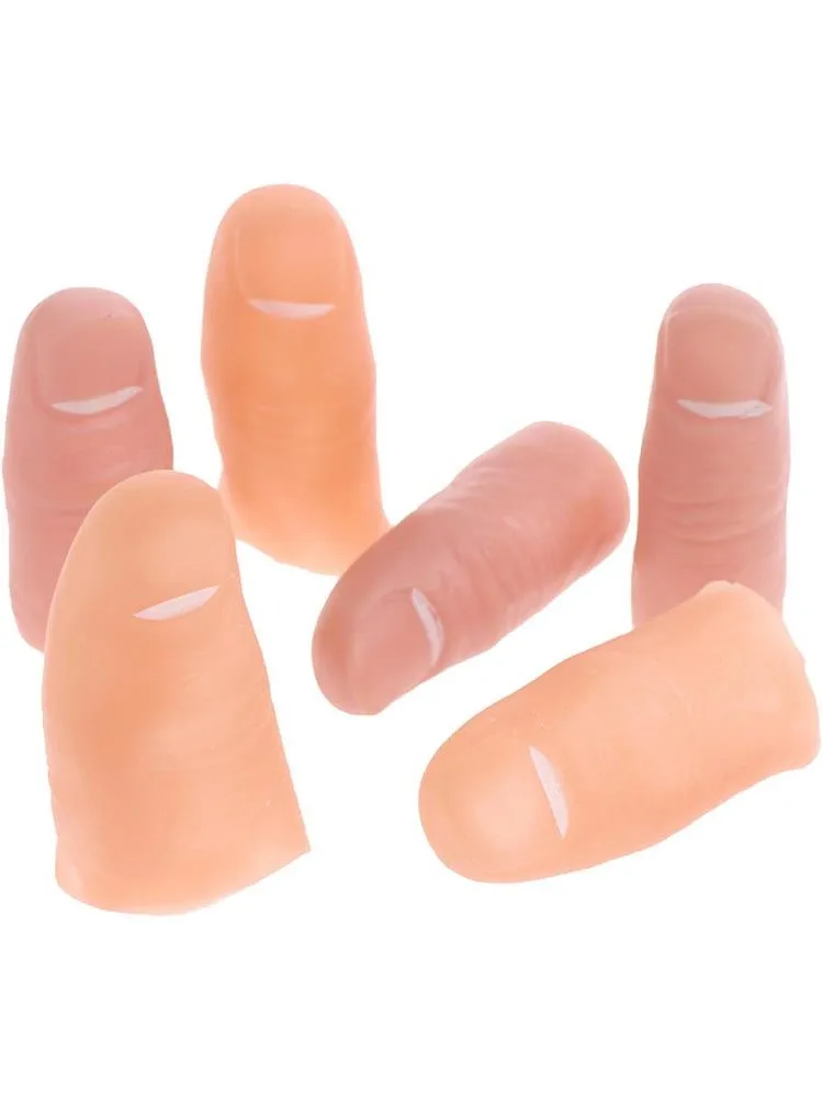 Faux tour de magie en gros plan, accessoires de tour de doigt, bout de pouce dur, disparition apparaissant, jouet de fête drôle, ensemble de 5 pièces