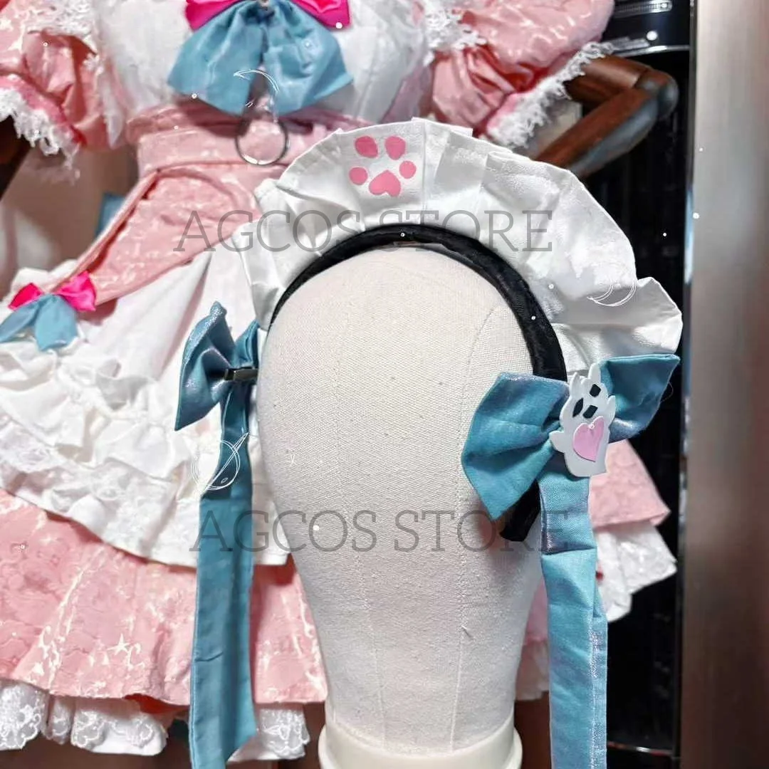 AGCOS مخصص Vtuber ساكونا تأثيري حلي امرأة ملابس عيد الميلاد خادمة فستان ازياء تأثيري