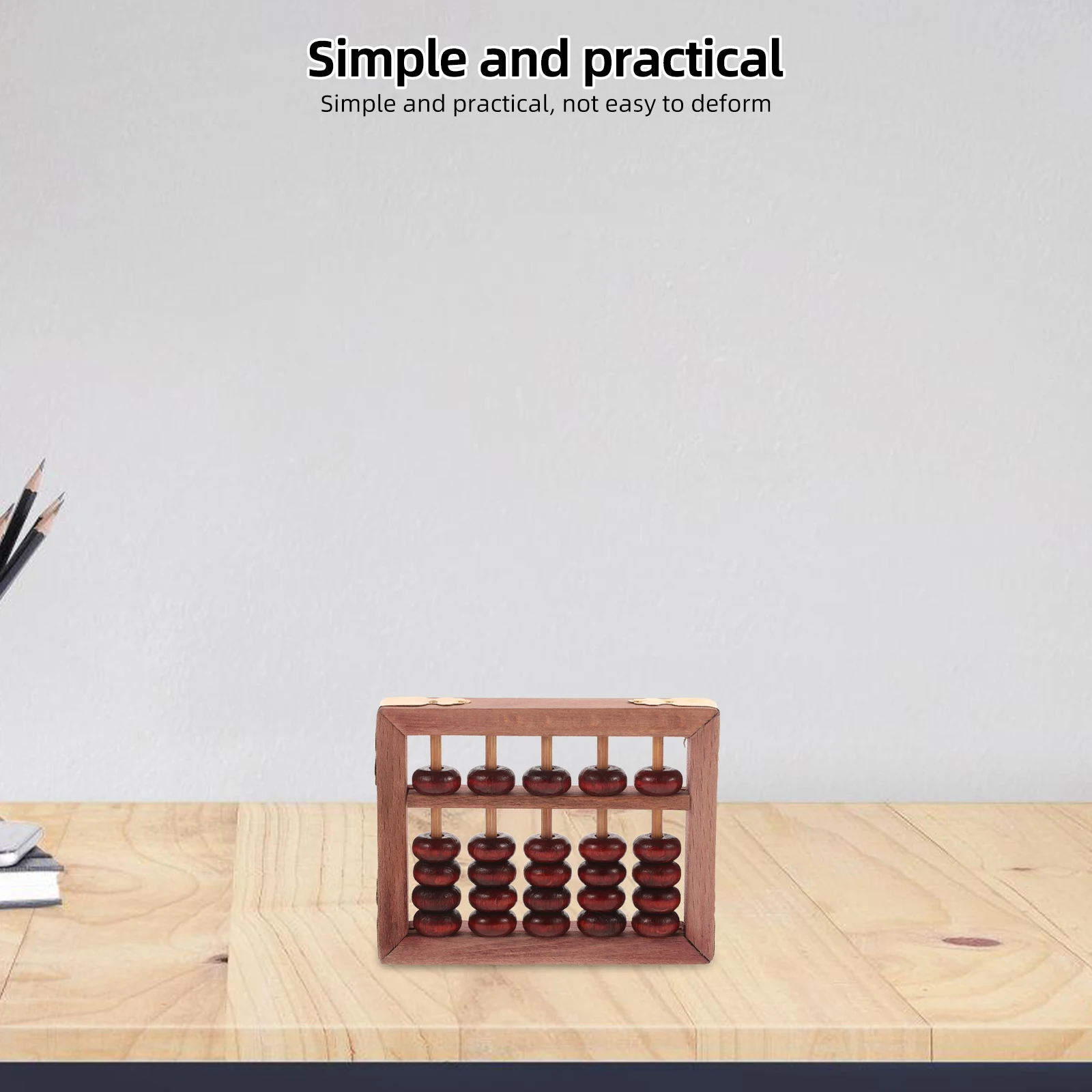나무 주판 5 열 빨간 구슬 어린이 산술 장난감 실용 계산 도구 수학 학습 보조 유치원 교육 빈티지
