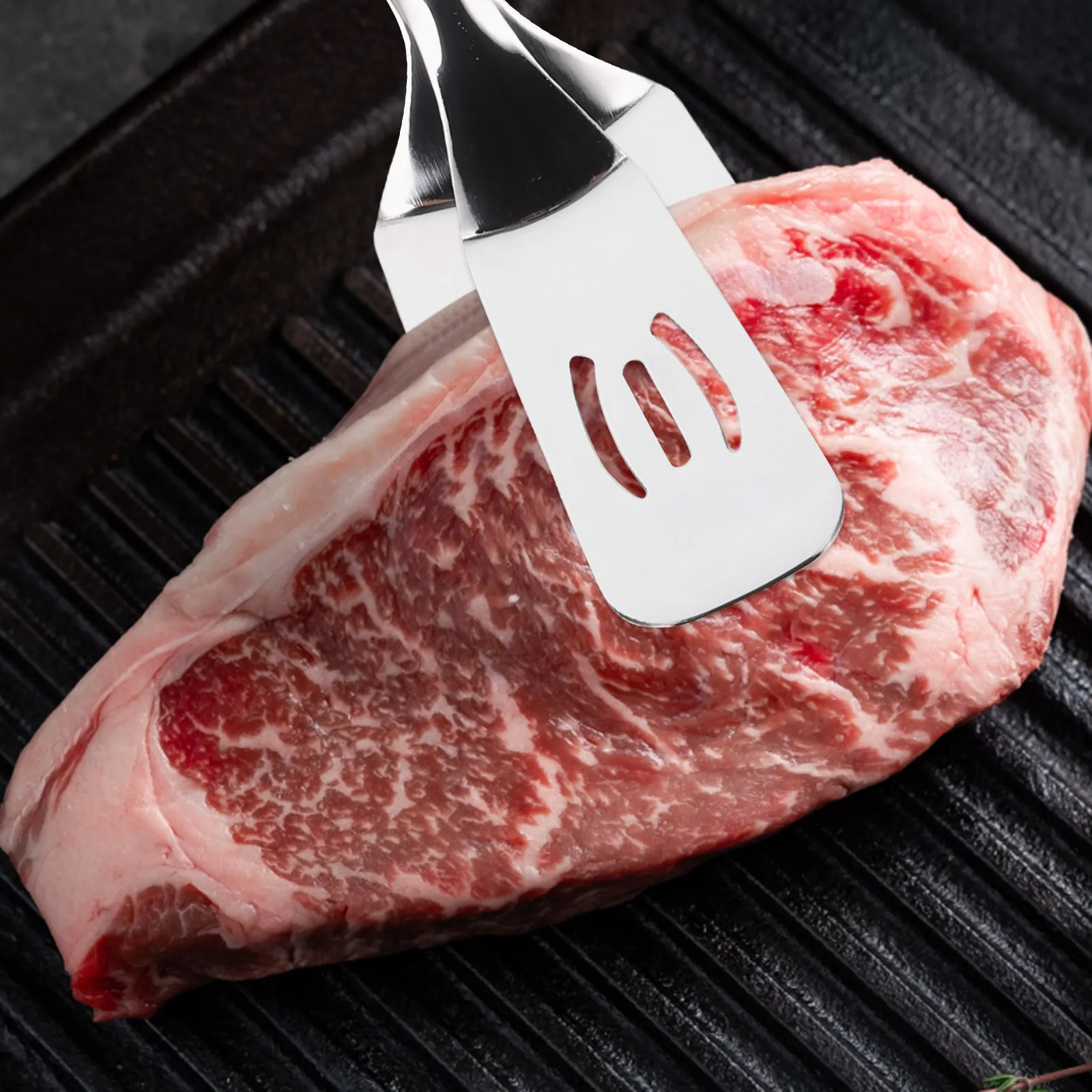 Espátula para carne de acero inoxidable, pinza multifuncional para barbacoa, pescado, frituras y cocina