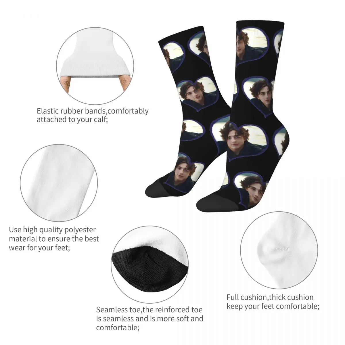 Funny Timothee Chalamet Is Love Basketball Socks Polyester Crew Socks for Unisex Sweat Absorbing