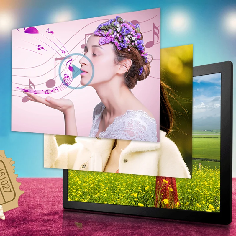 Customized 13.3-inch wifi digital picture frame Android HD video player digital photo frame