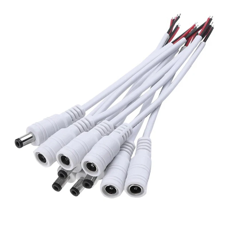 DC Power Connector Pigtail Barrel Plug Cable 2.1mm X 5.5mm Male Female 15CM Wire For IP Camera Power Supply Adapter LED Strip