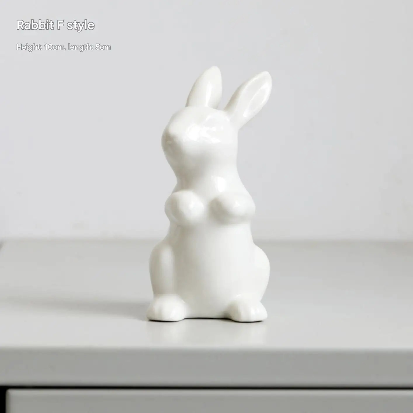 

Easter ceramic mini rabbit home decor, white living room bedroom desktop animal decoration, compact design, pure white tone,