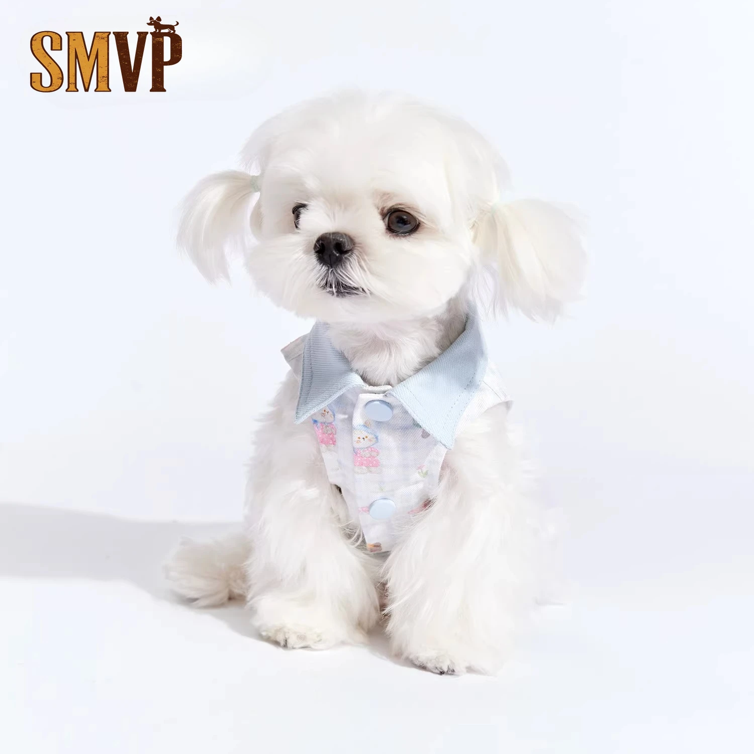 

Spring and Summer Kitten Cotton Splicing Collar Cartoon Bear Rabbit Paradise Breathable Vest Small Dog Puppy Clothes