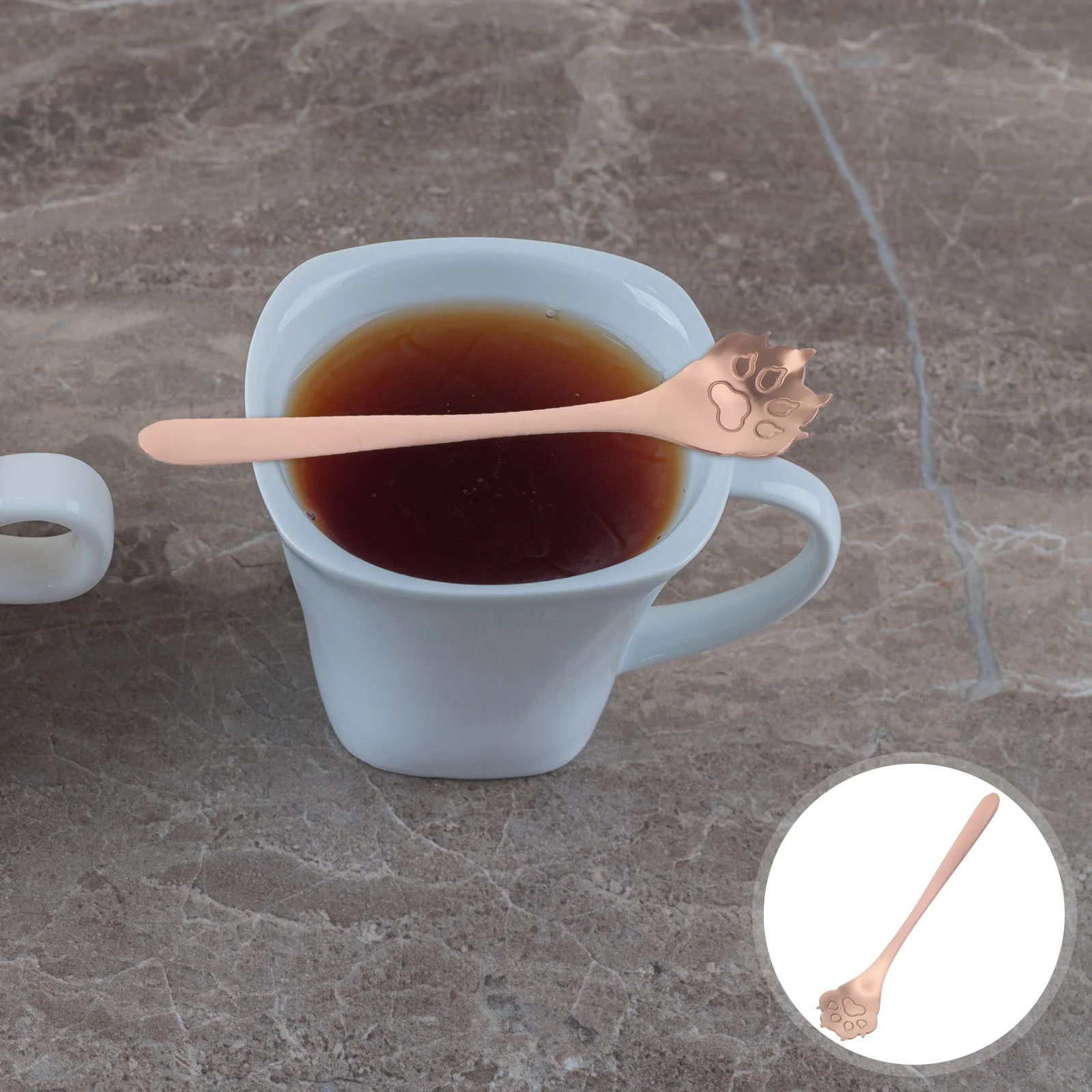 

5Pcs Stainless Steel Coffee Spoon Paw Shaped Stirring Spoon for Espresso Tea Desserts Ice Cream Cute Kitchen Silverware