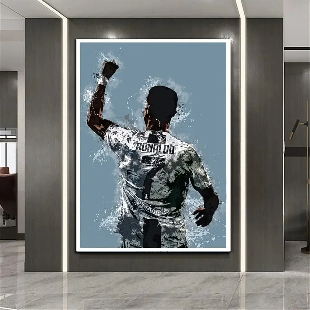 Portuguese Super Football Star C-CR7 Inspirational Quotes Wall Art, Canvas Print Poster, Home, Living Room, Room Decoration