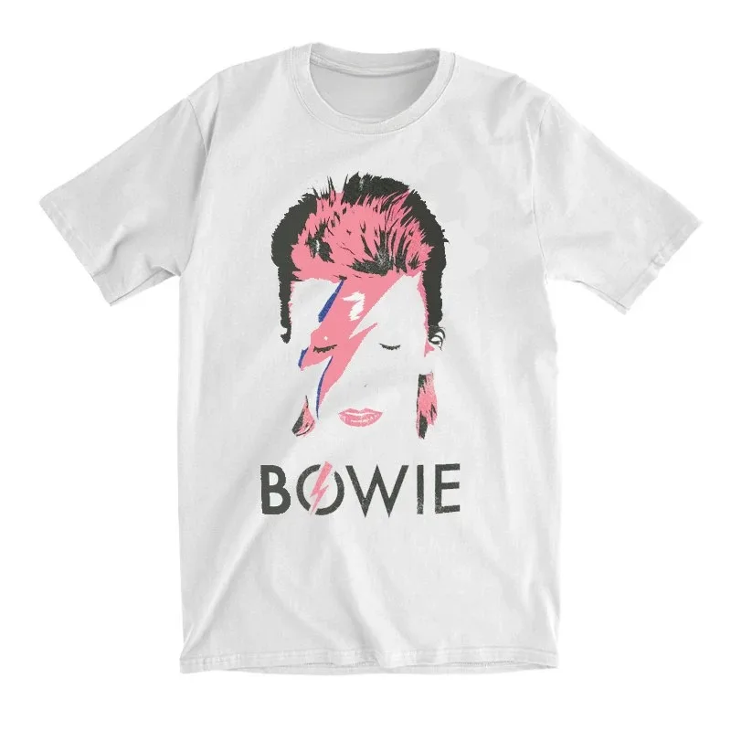 David Bowie Printed T-shirt Men Women Oversized Y2k Streetwear Tee Vintage Casual Cotton T-shirt Both Men Women Top Band Clothes