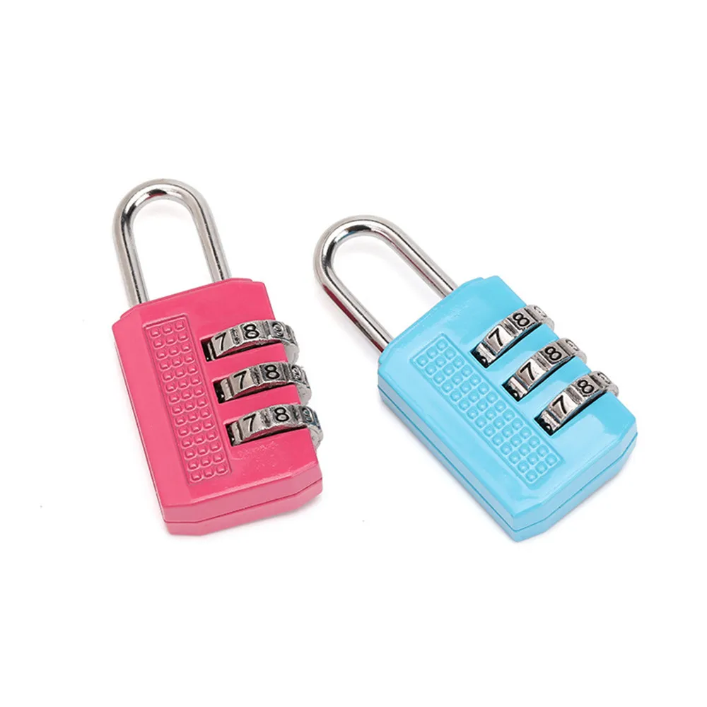 3 Digit Resettable Combination Padlock Luggage Case Padlock Box Black Lock Coded Lock School Gym Locker Sheds