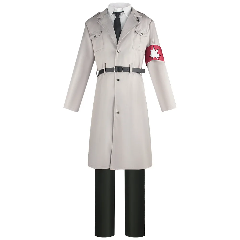 Attack on Titan Marley Offizier Cosplay Kostüm, Anime Uniform Cosplay Outfit für Bühnenauftritte