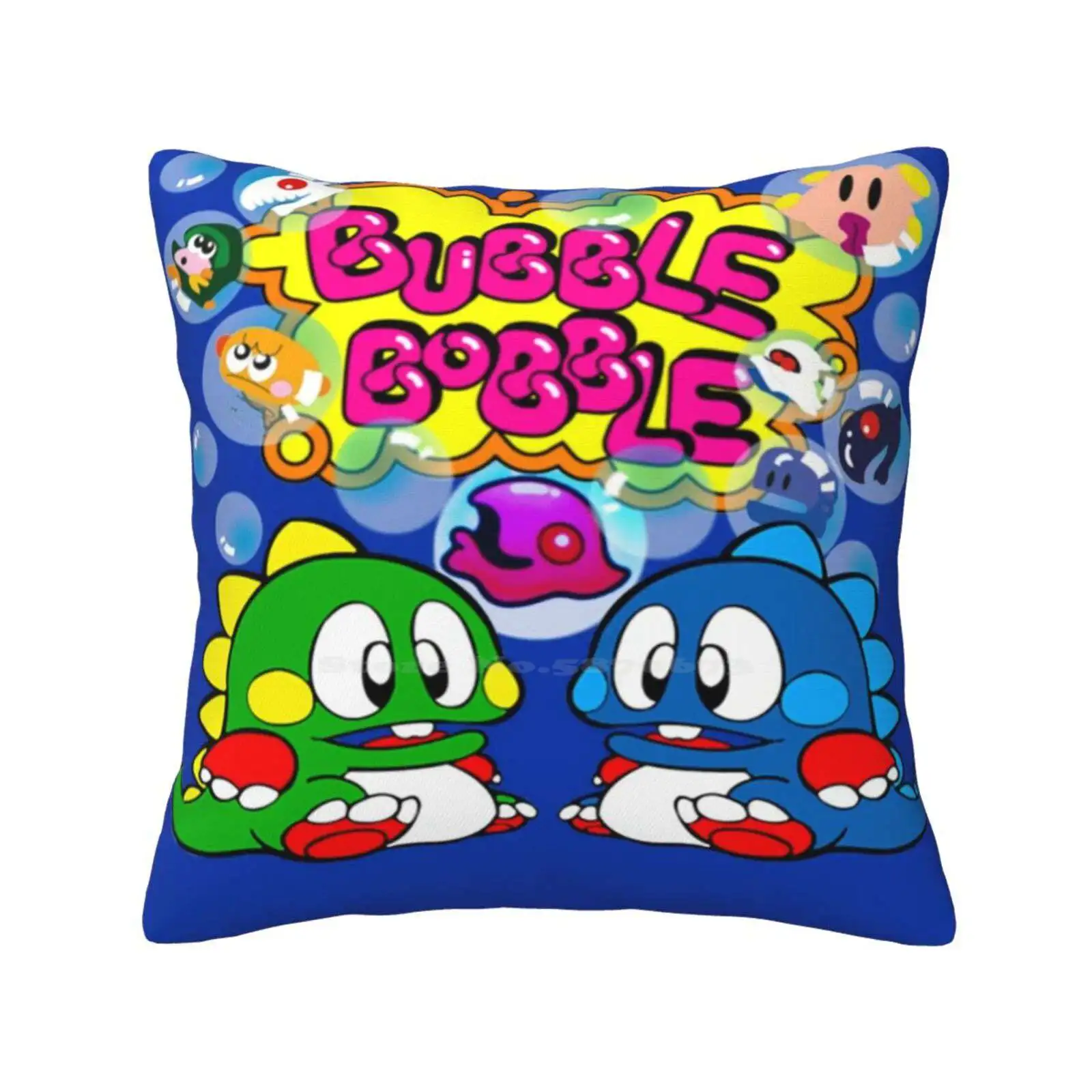 Bubble Bobble Retro Fashion Sofa Throw Pillow Cover Pillowcase Bubble Bobble Retro Gaming Nerd Geek Gamer Nes Arcade