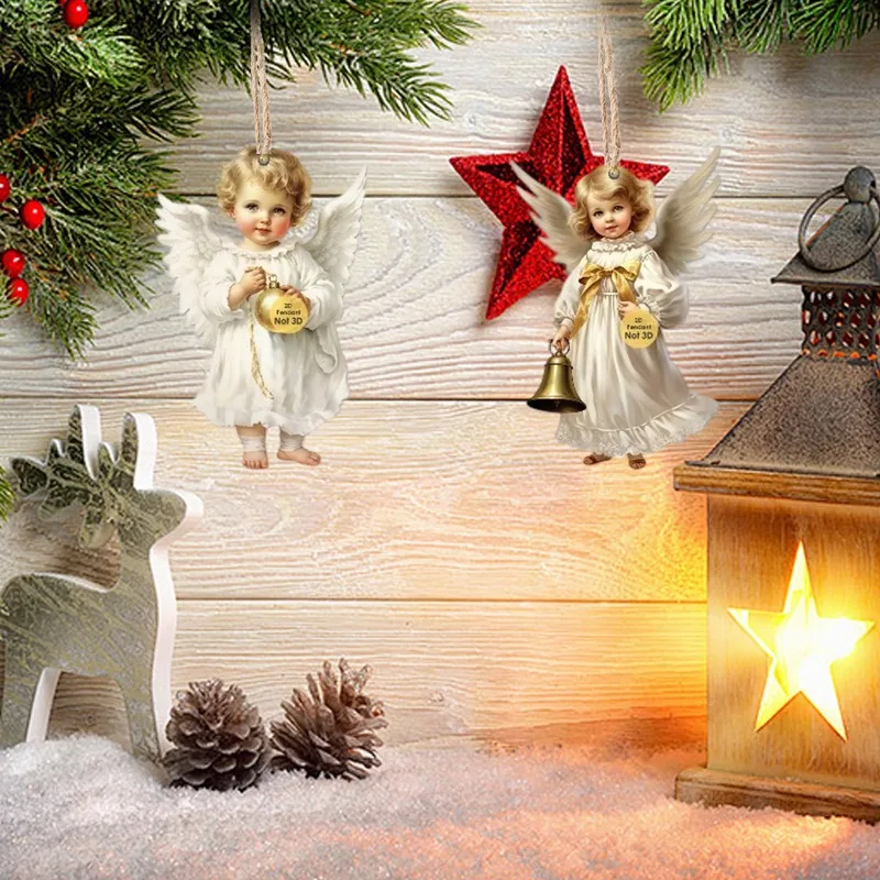 عيد الميلاد الفيكتوري الملاك الخشب قلادة شجرة عيد الميلاد زخرفة المنزل عطلة حزب شنقا هدية للزينة الاحتفال بالعام الجديد