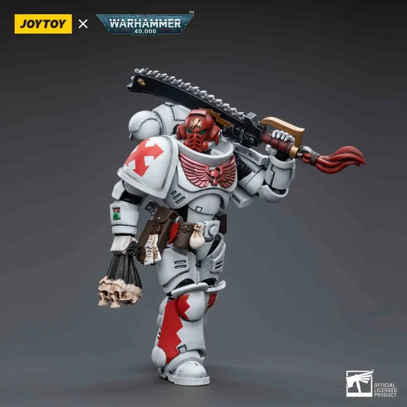 JOYTOY Warhammer 40k 1/18 figurki białe blizny kapitan Kor'sarro Khan szturmowy intercessor rower bojowy Anime Model wojskowy