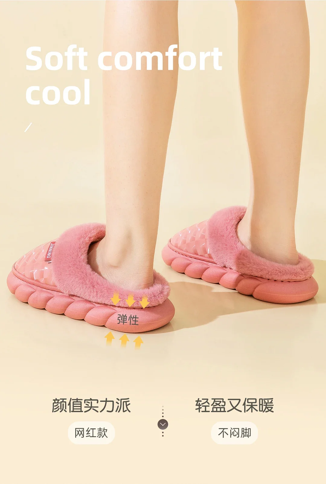 Waterproof cotton slippers women's winter bag heel warm indoor home home thick sole non-slip couple outer cotton shoes 1-24 6652