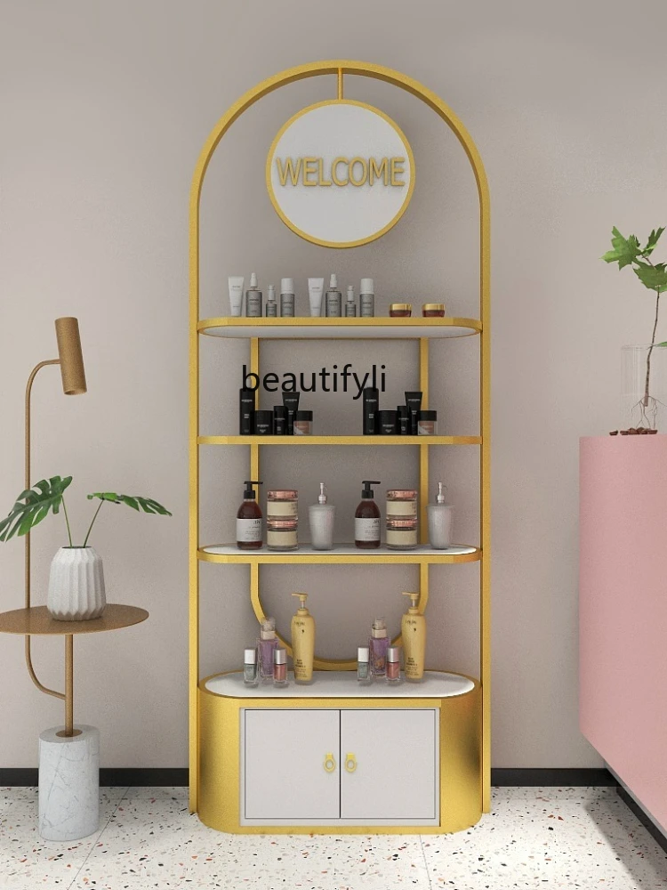 Cosmetics Display Cabinet Beauty Salon Nail Beauty Product Cabinet Shelf Skin Care Products Display Rack Barber Shop Showcase