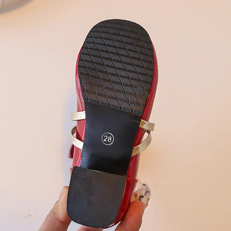 حذاء جلدي بفيونكة للأطفال لخريف وشتاء 2025 حذاء الأميرة الفرنسي الجديد موضة لو فو فتاة الرقص الطبعة الكورية حذاء جلدي صغير #4