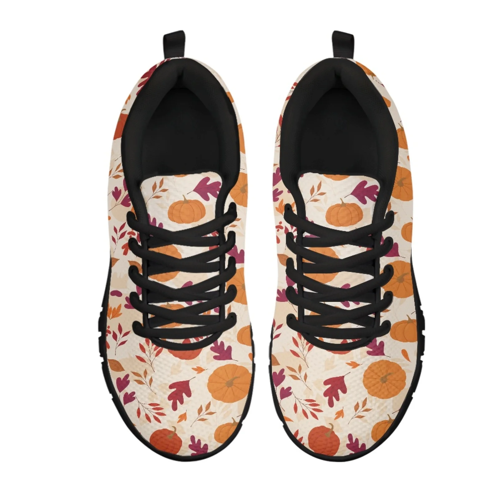 Coloranimal Pumpkin Autumn Women Shoes for Nurses Standing All Day Shock-Absorbing Sneaker Women Running Sport Shoes for Outdoor