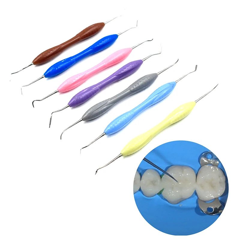 

1/7Pcs Dental Double Silicone Handle Resin Filler Spatulas Composite Filling Surgical Instrument Dentist Tools