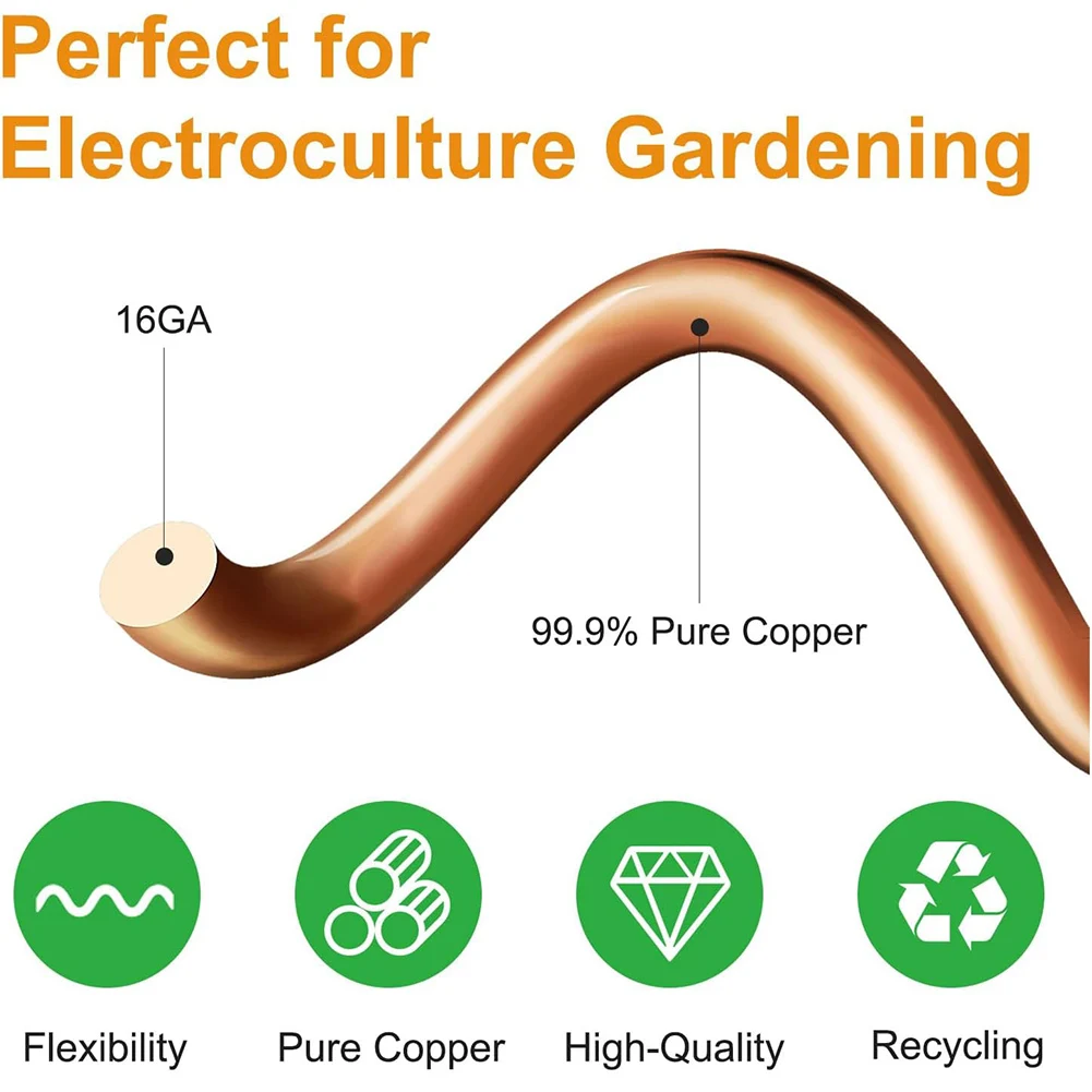 Electro Culture Antenna Electroculture Plant Stakes For Improve Growth Multifunctional Copper Garden Stakes For Gardening Tools