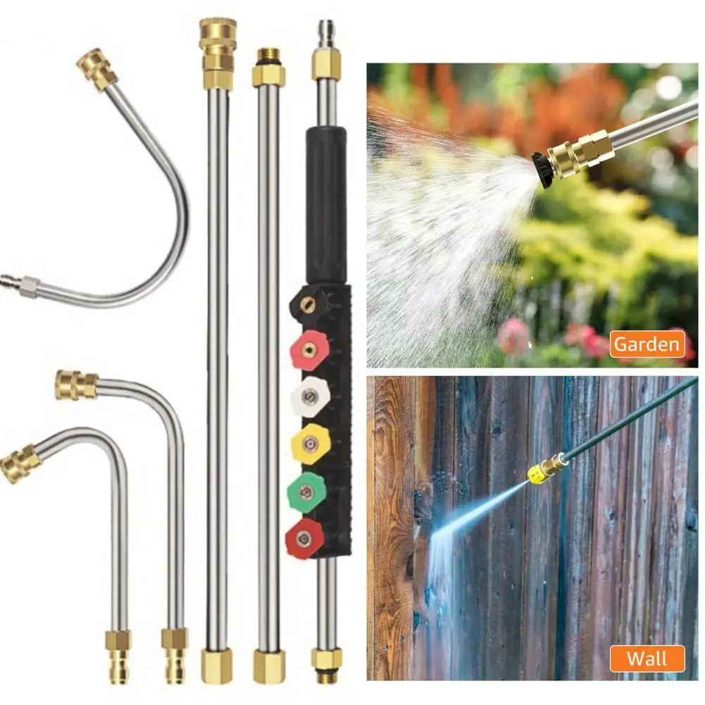 Washer Extension Wand Telescoping High Pressure Washer Wand Set with Quick-connect Nozzle Heads 4000psi Extension for Gutter