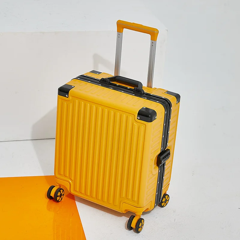 New Men's Business Aluminum Frame Or Zipper Suitcase Women's Small 18 Inch Trolley Case Universal Wheel Small Travel Luggage