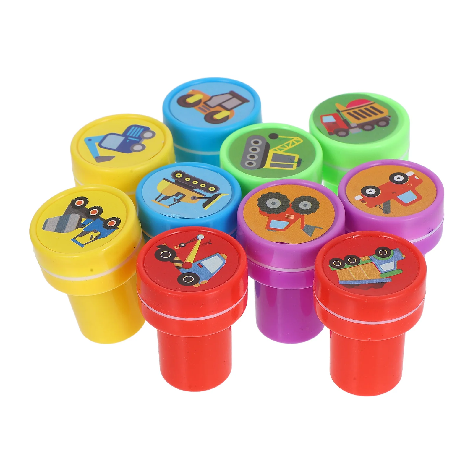 40Pcs Kids Stamps Round Plastic Self-Inking Set Classroom Management Learning Motivation Reward Teacher Stamp Set for Crafts