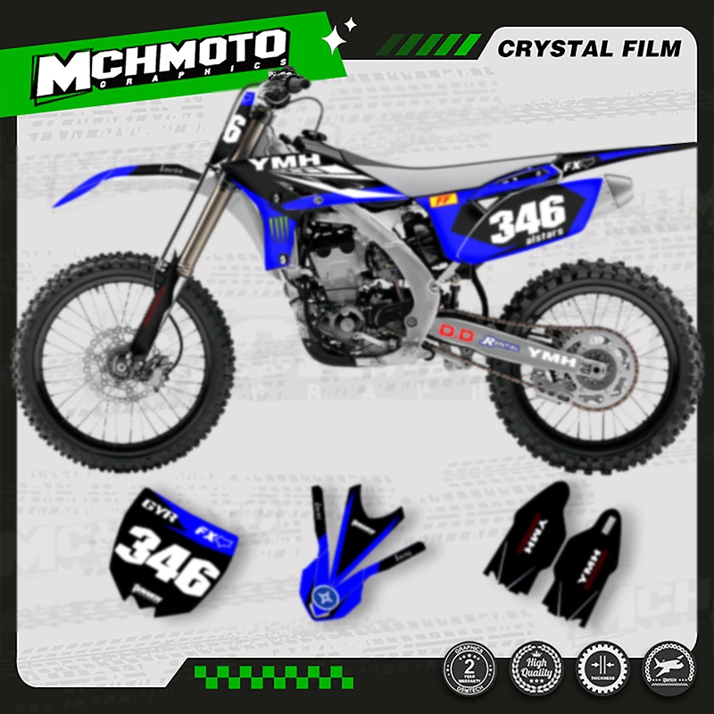 

MCHMFG для YAMAHA YZ250F 2010 2011 2012 2013 YZF250 полный набор мотоциклетных графических наклеек, наклейки с номером, именем, фон на заказ