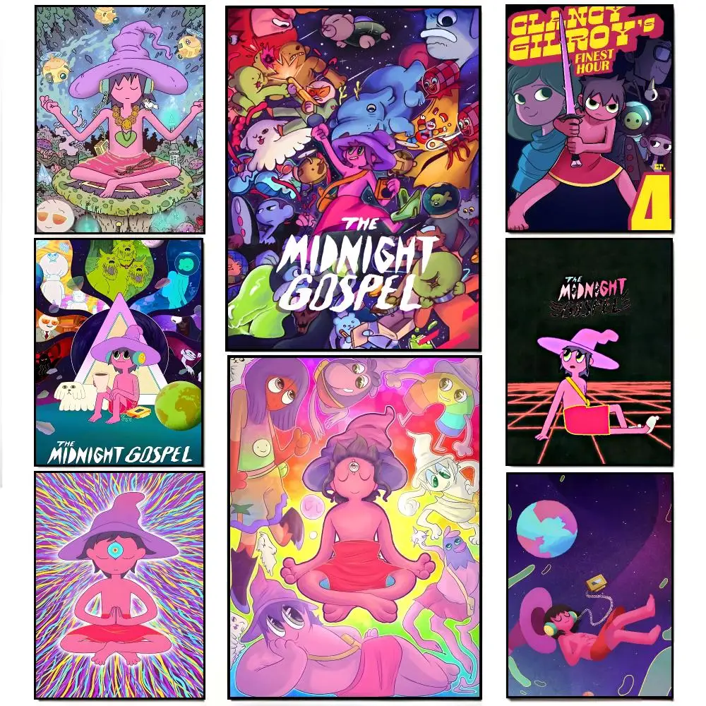 Psychedelic Animation T-The Midnight Gospel Poster Frameless Wall Art Print, Peel-and-Stick Removable