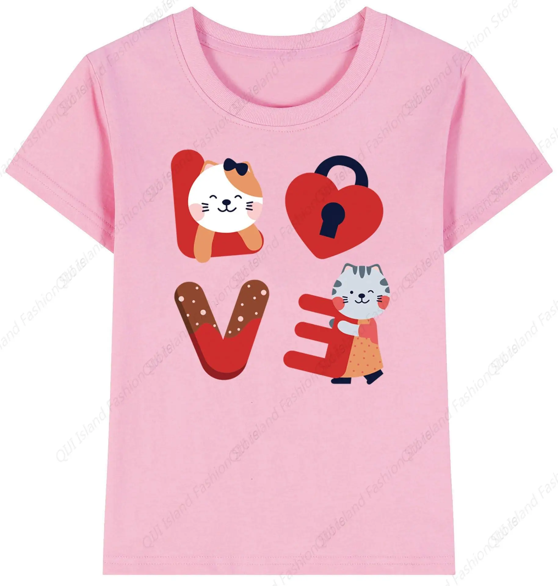

Valentine T-Shirt Valentine's Day Tshirts Tees Short Sleeve Pink Clothes