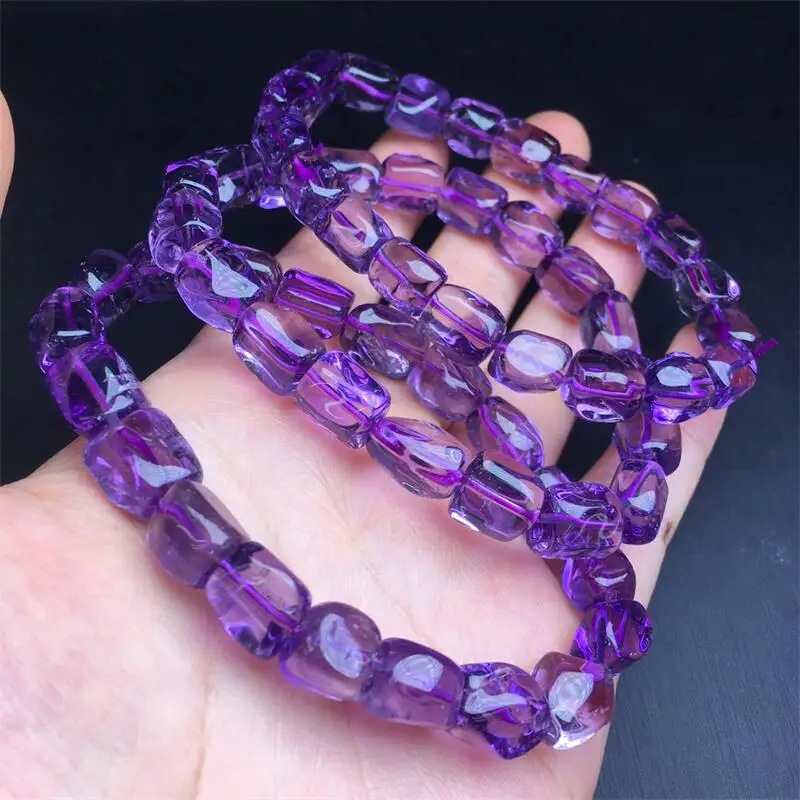

8-11 мм натуральный аметист произвольной формы браслет из бисера ювелирные изделия из драгоценных камней Рейки Исцеляющий подарок для женщин 1 шт.