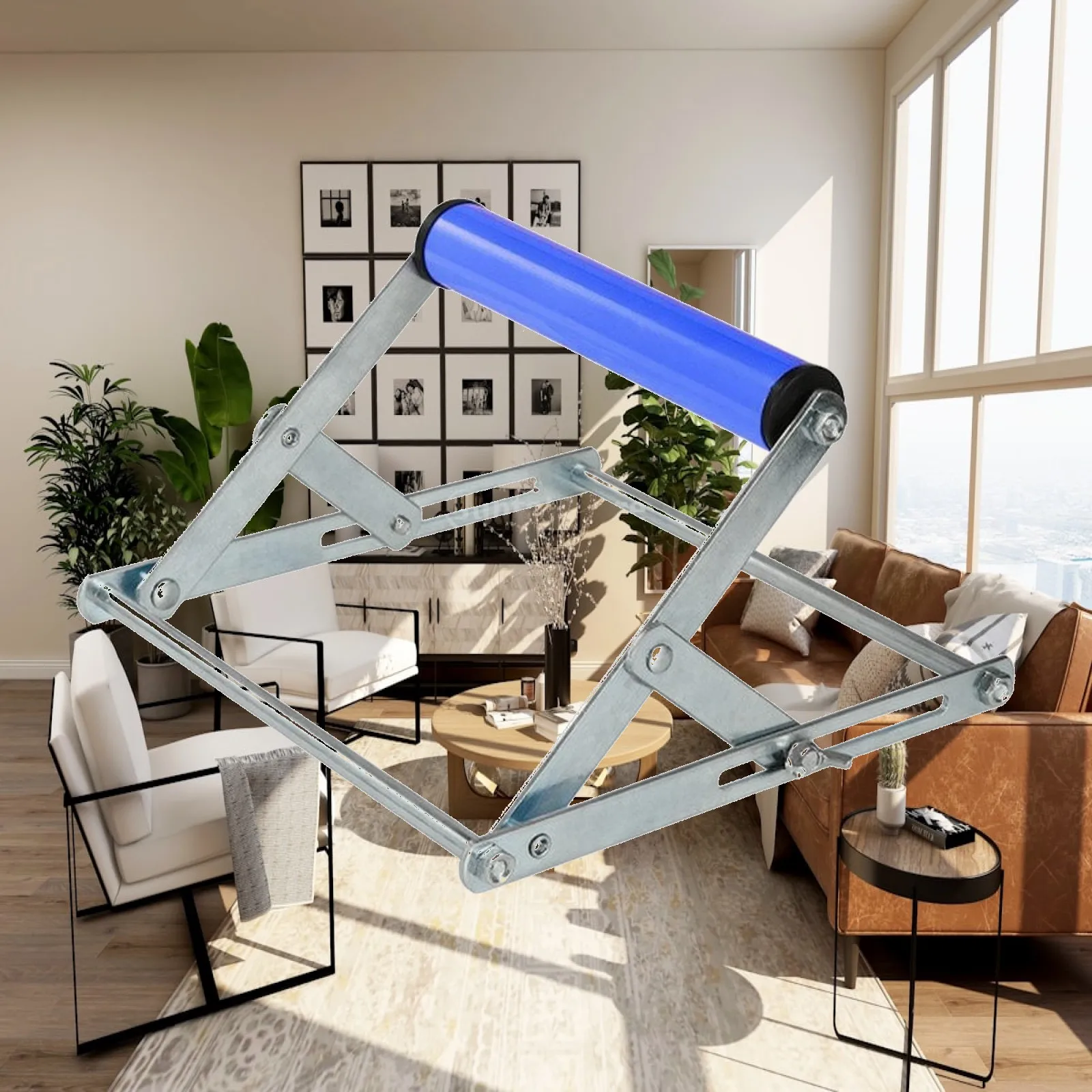 heavy-duty-foldable-steel-support-rack-with-roller-bar-for-workshop-cutting-tasks