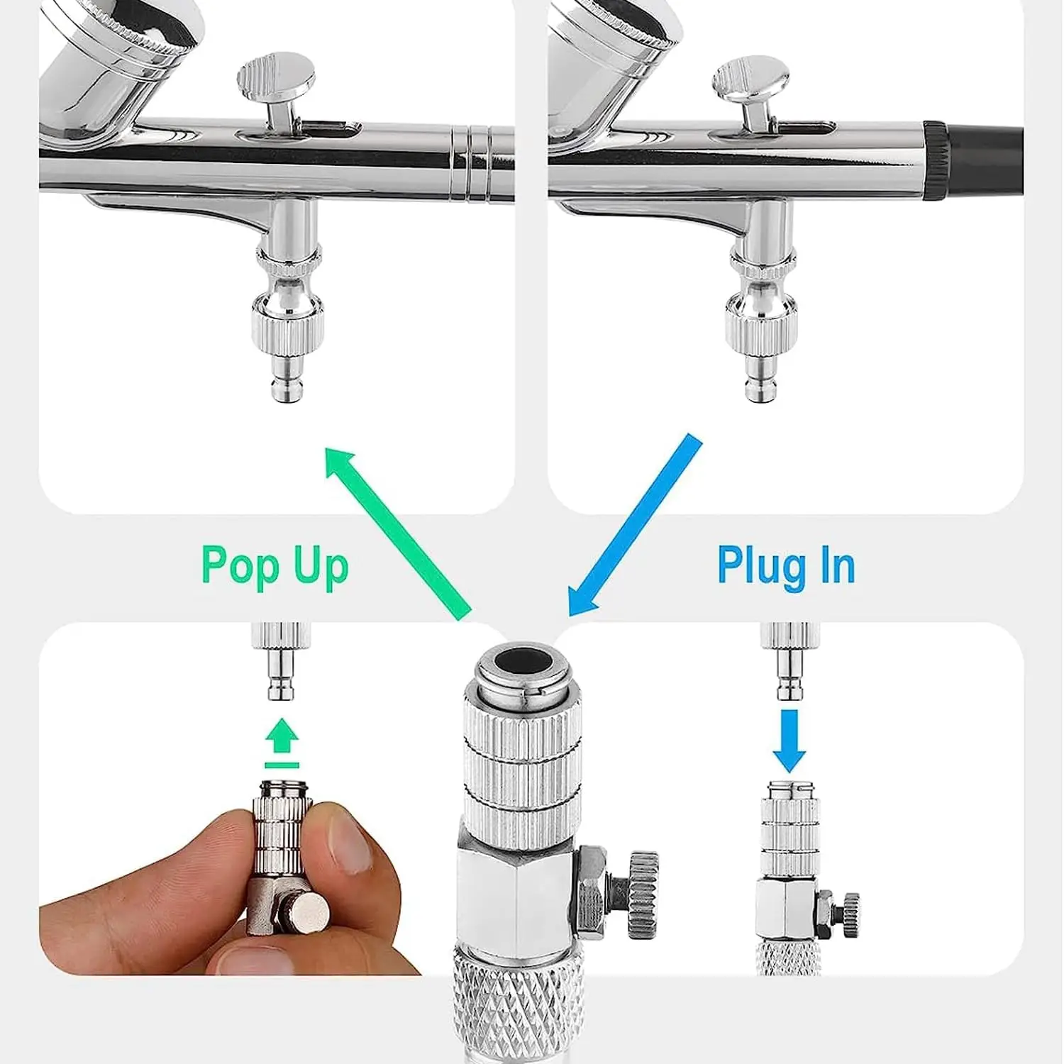JOYSTAR 14pcs Multi-Size Airbrush Adapter Set, Airbrush Quick Release Disconnect Couplers  for Air Compressor, Airbrush Hose