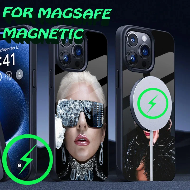 Singer L-Lady Gaga Phone Case For iPhone 16,15,14,13,12,11,Plus,Pro,Max Mini Magsafe Magnetic Wireless Charging