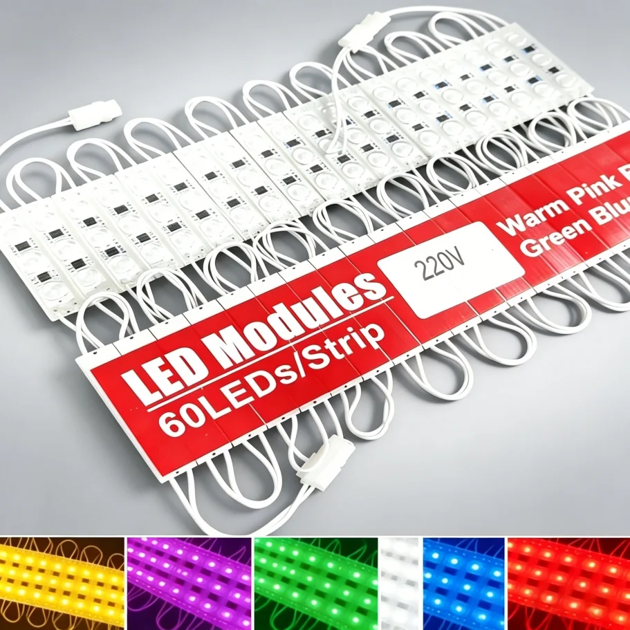 220V Foldable COB LED Module 60LEDs Waterproof IP67 High Brightness LED Lights for Luminous Signs Shop Banner Advertising Decor