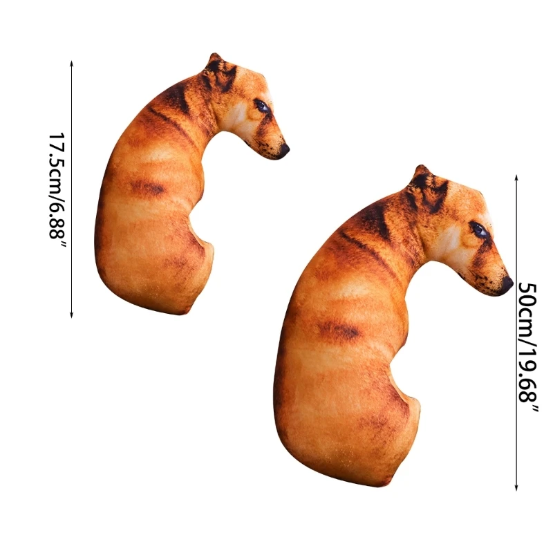 Simpatico cuscino da con testa cane 3D Cuscino cosplay carino e divertente per casa