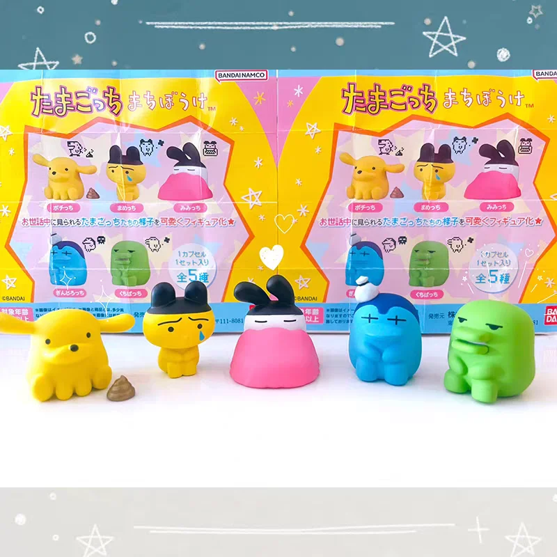 

Bandai Tamagotchi Gashapon Sitting Collectible Figures Mametchi Kuchipatchi Mimitchi Pochitchi Desktop Decor For Anime Fans Toy