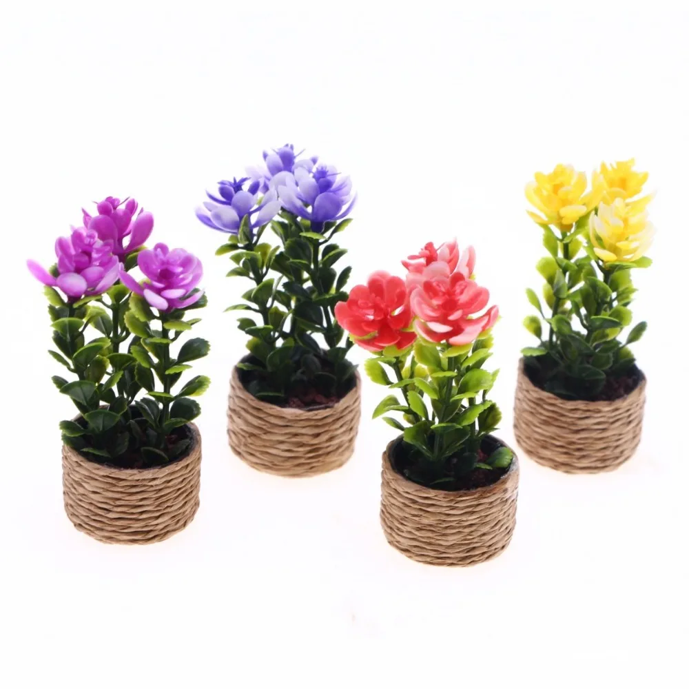 

1/2pcs 1:12 Dollhouse Miniature Plant Plastic Mini Water Grass Flowers Multistyles Outdoor House Model Accessories