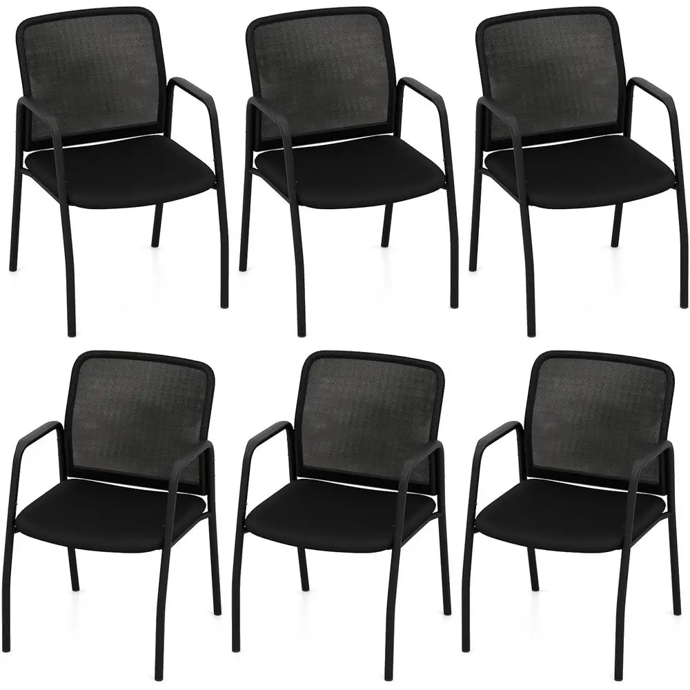 

6 Ergonomic Mesh Backrest Office Chairs with Cushioned Seats and Sturdy Arms for Conference Rooms and Waiting Areas