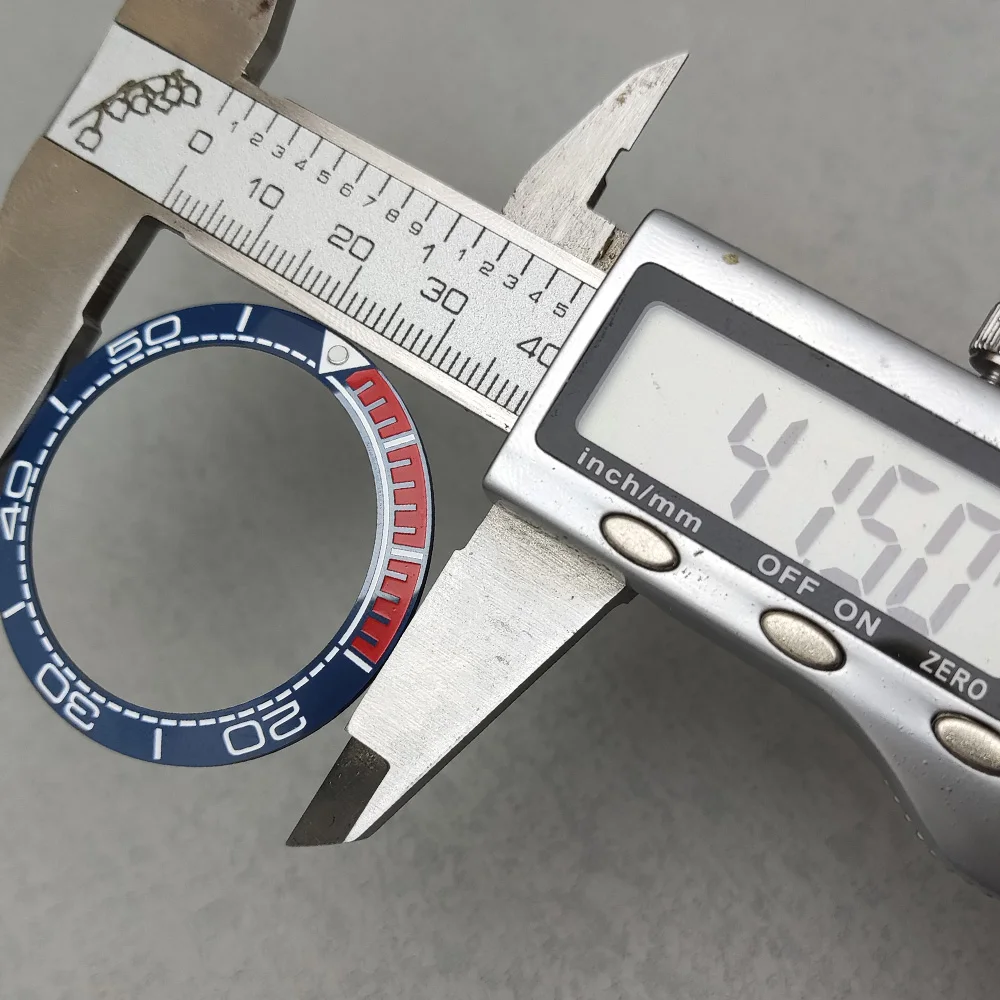 Anel de relógio inclinado de 41.5mm, anel de inserção de moldura de cerâmica para caixa de 43mm, acessórios de relógio, diâmetro interno 32.7mm, inserções de moldura de relógio