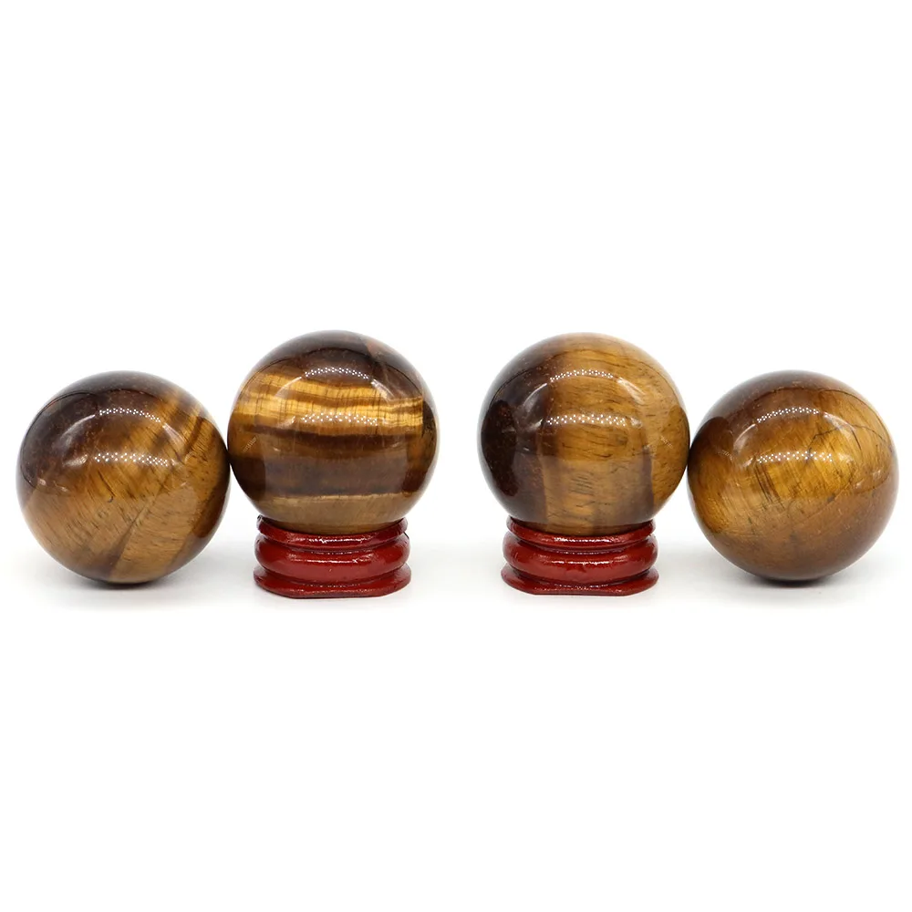 40mm Natural Stone Tiger Eye Crystal Ball Quartz Sphere Reiki Healing Energy Gemstone Wicca Massaging Globe Feng Shui Home Decor