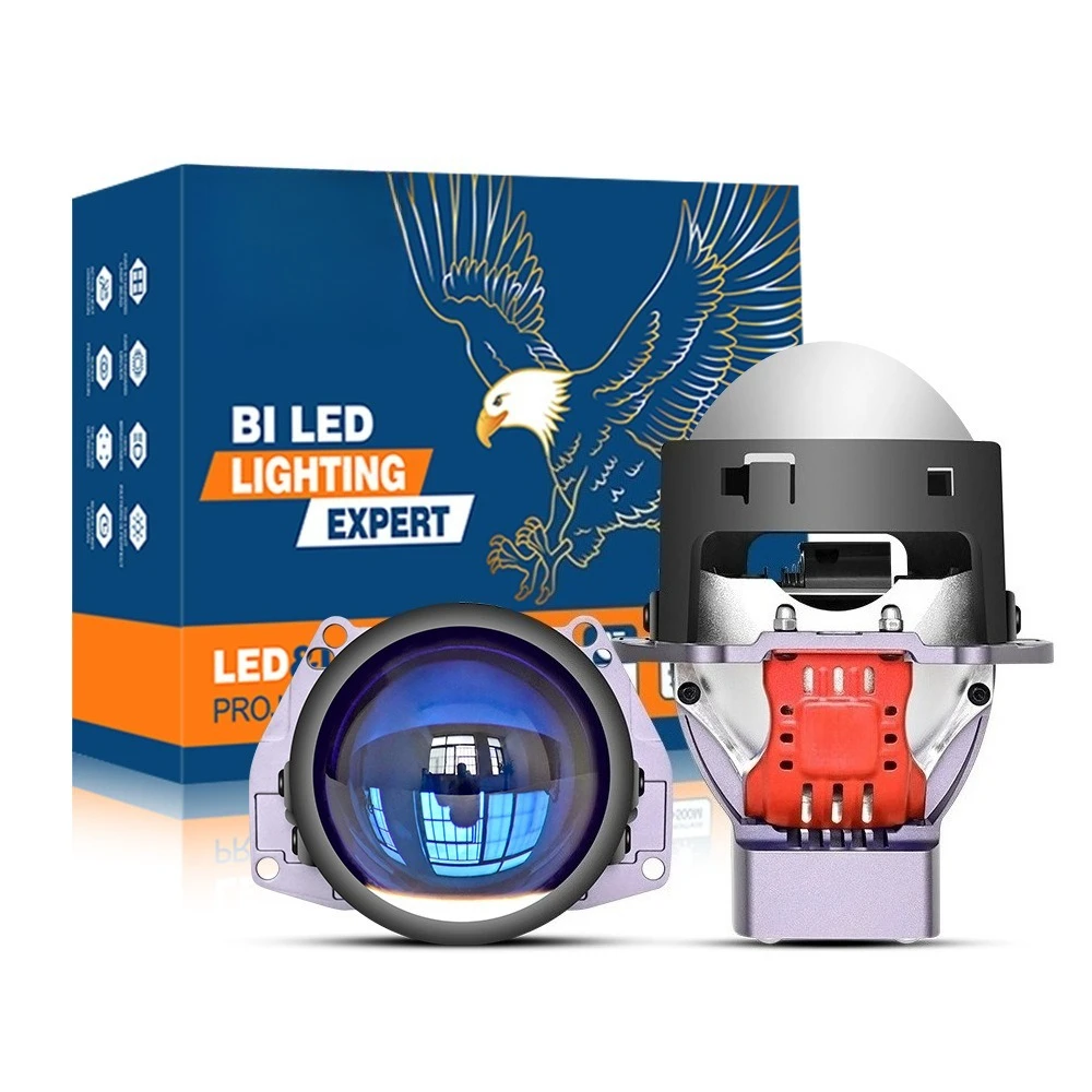 

3 Inch Bi LED Projector Headlight with Halo 140W High Power Super Bright H4 H7 H11 High Low Beam Car Motorcycle LED Headlamp