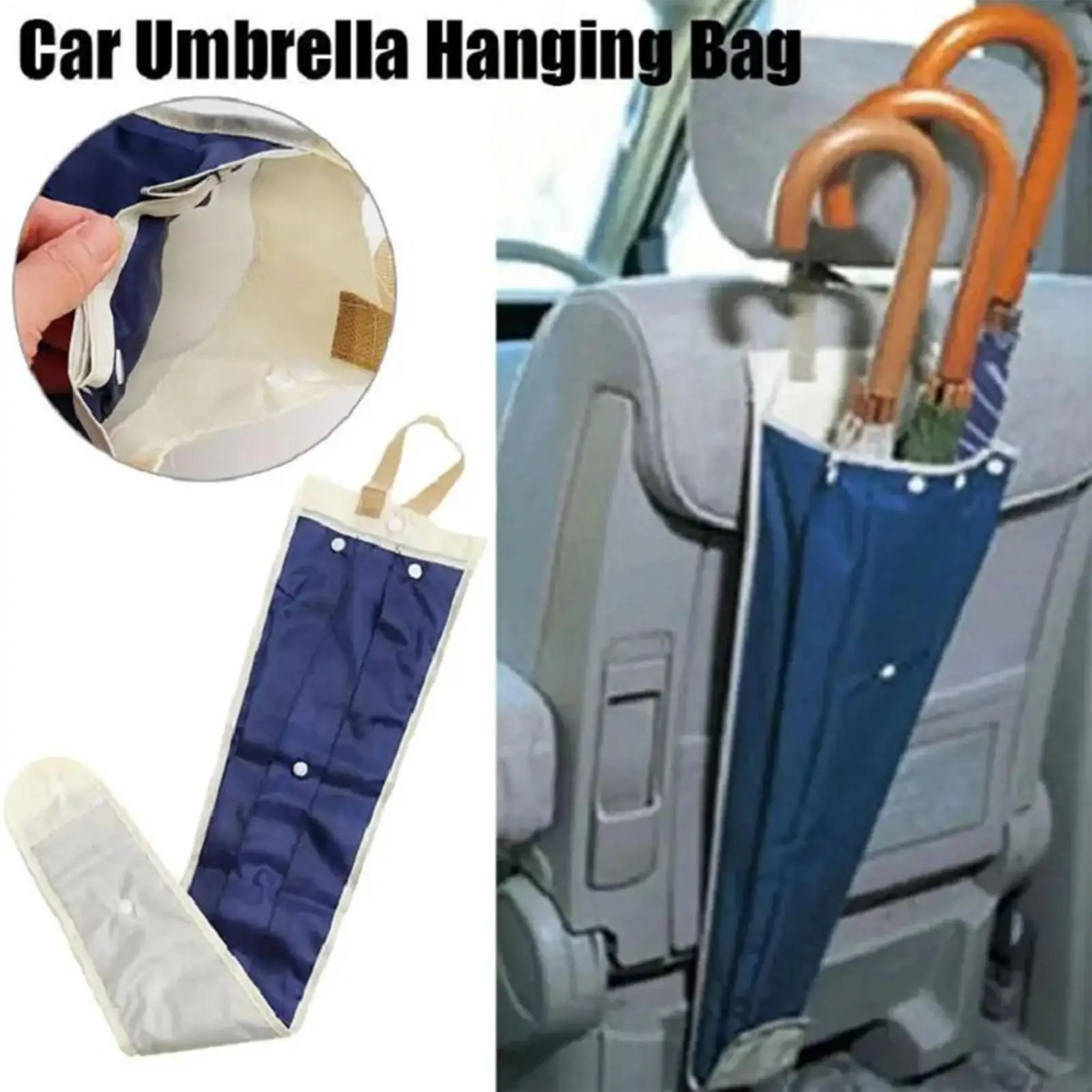 Universell Passender Auto-Rücksitz-Regenschirmhalter Wasserdichter Polyester-Organizer Wiederverwendbare Aufbewahrungstasche für Ordentliches Fahrzeug
