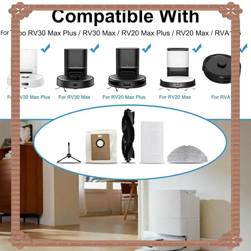 Consegna in 24 ore 19PCS Accessori per aspirapolvere per Tapo RV30 Max/RV30 Max Plus/RV20 Max/RV20 Max Plus Spazzola laterale principale Filtri Mop Clo