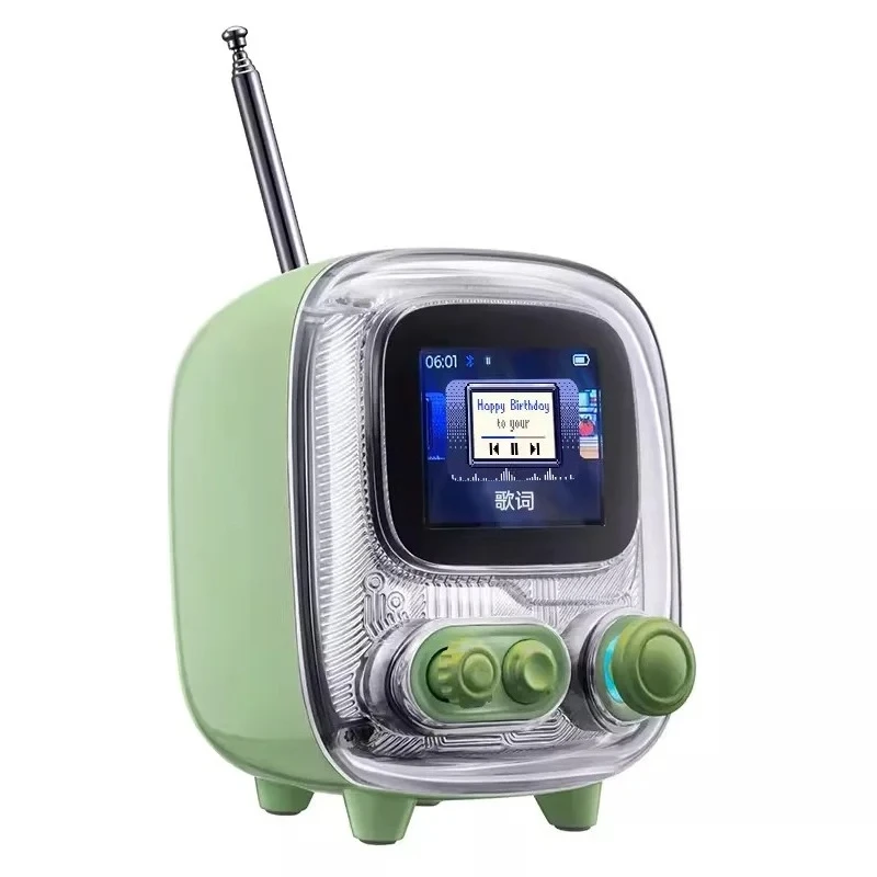 Wireless Bluetooth Audio Album Lyrics Retro Radio Desktop Ornament Gift