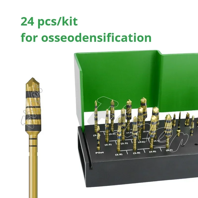 Dental Osseodensification Burs Kit Implant Drills Long Short Ridge Expansion Bone Cutting Drills for Surgical Dental Alveolotomy