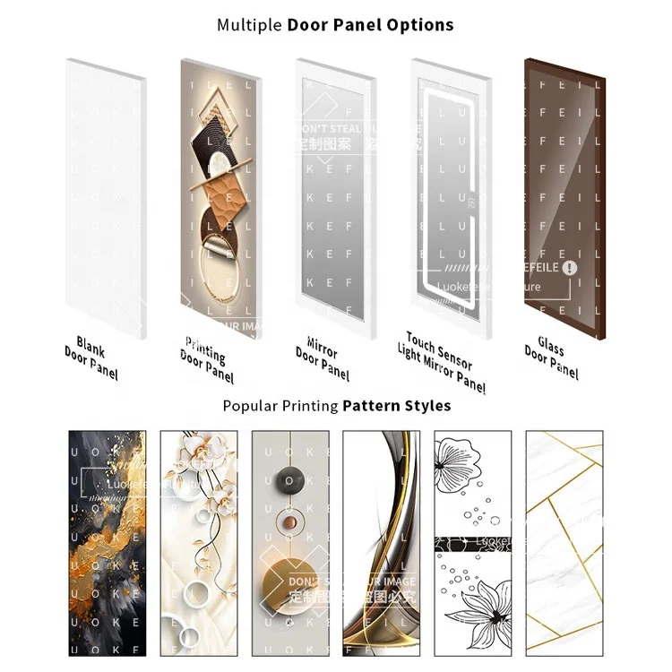 الأثاث الأبيض غرفة نوم 3 أبواب الأثاث الطباعة مرآة منزلقة حجم الباب تصميم ملابس بسيطة ألميرا 3 أبواب خزانة الصلب #3