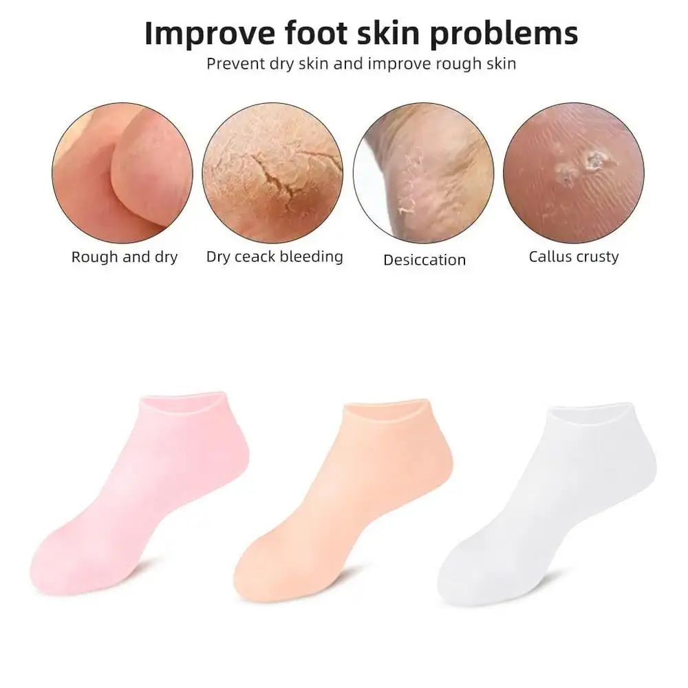 Spa Silicone Socks Moisturizing Gel Socks Exfoliating And Preventing Dryness Cracked Dead Skin Remove Protector Foot Care Tools